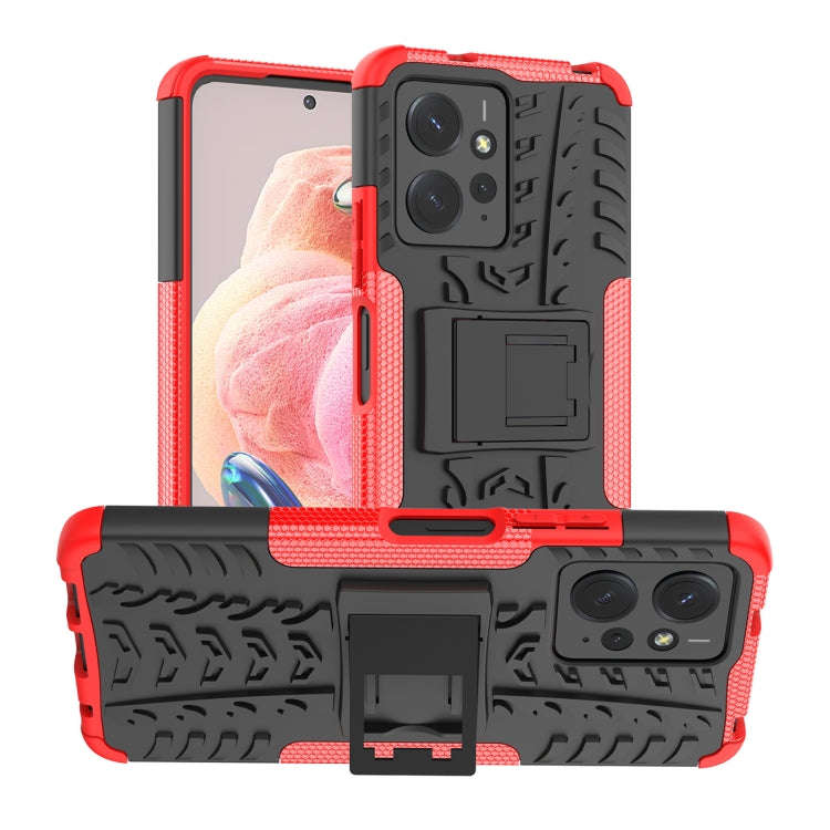 Tire Texture TPU + PC Phone Case with Holder, For Xiaomi Redmi Note 13 4G, For Xiaomi Redmi Note ...