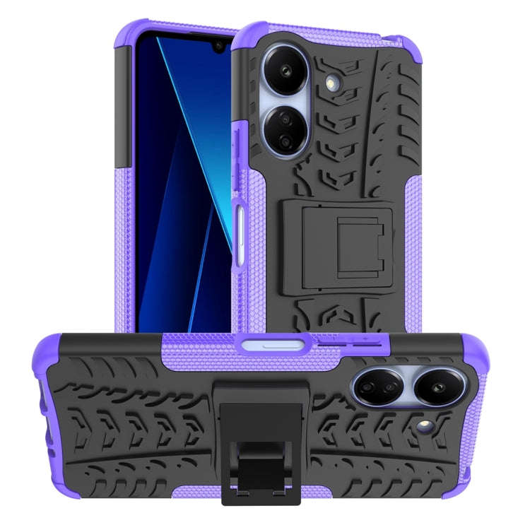Tire Texture TPU + PC Phone Case with Holder, For Xiaomi Redmi A3 4G, For Xiaomi Redmi Note 13 4G...