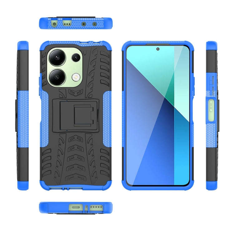 Tire Texture TPU + PC Phone Case with Holder, For Xiaomi Redmi Note 13 4G, For Xiaomi Redmi Note ...