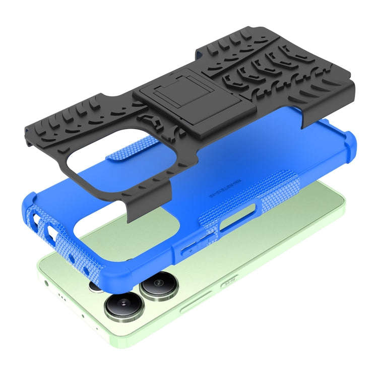 Tire Texture TPU + PC Phone Case with Holder, For Xiaomi Redmi Note 13 4G, For Xiaomi Redmi Note ...