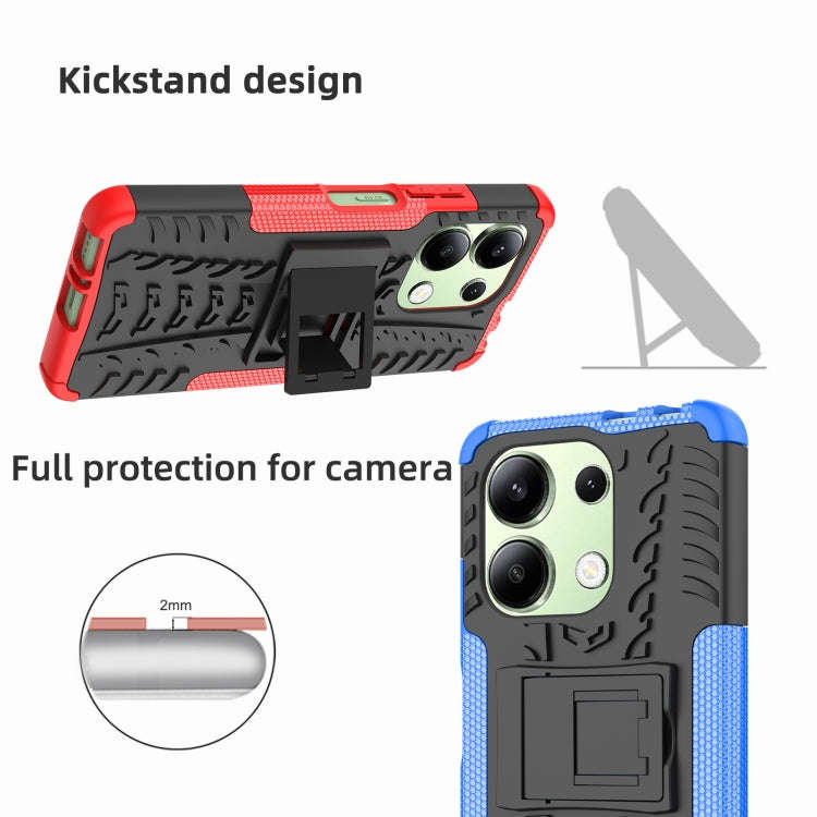 Tire Texture TPU + PC Phone Case with Holder, For Xiaomi Redmi Note 13 4G, For Xiaomi Redmi Note ...