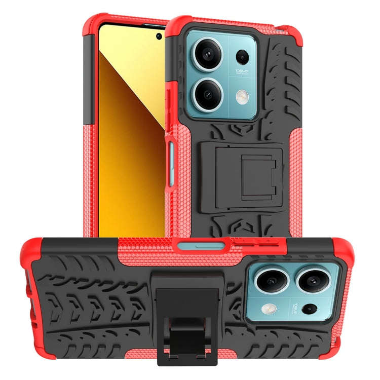 Tire Texture TPU + PC Phone Case with Holder, For Xiaomi Redmi Note 13 4G, For Xiaomi Redmi Note ...