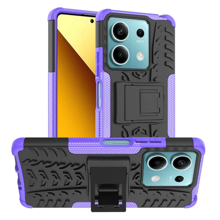 Tire Texture TPU + PC Phone Case with Holder, For Xiaomi Redmi Note 13 4G, For Xiaomi Redmi Note ...