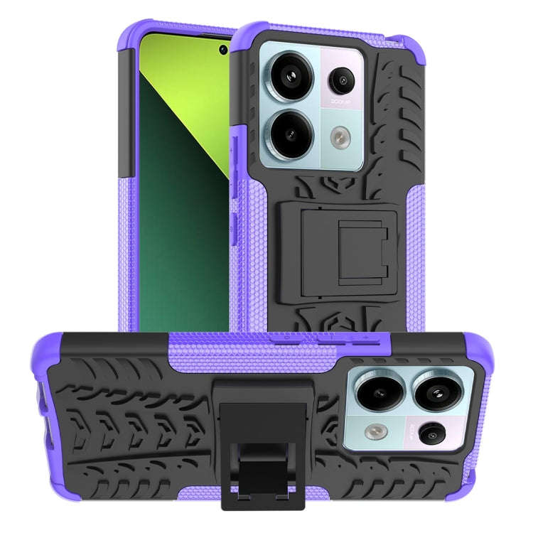 Tire Texture TPU + PC Phone Case with Holder, For Xiaomi Redmi Note 13 4G, For Xiaomi Redmi Note ...