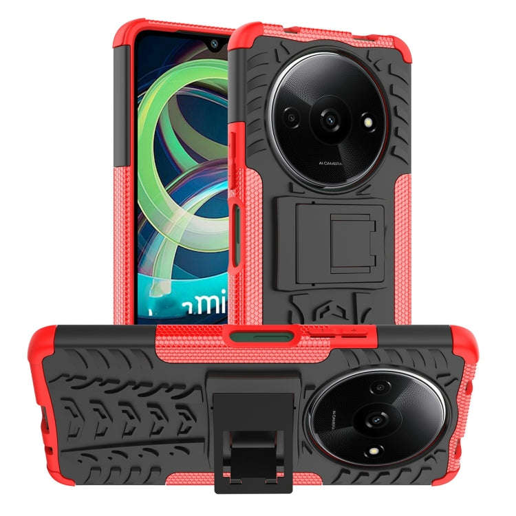 Tire Texture TPU + PC Phone Case with Holder, For Xiaomi Redmi A3 4G, For Xiaomi Redmi Note 13 4G...