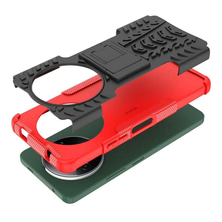Tire Texture TPU + PC Phone Case with Holder, For Xiaomi Redmi A3 4G, For Xiaomi Redmi Note 13 4G...