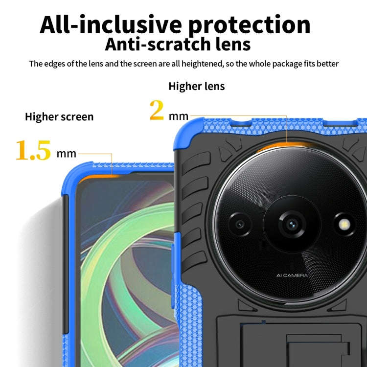 Tire Texture TPU + PC Phone Case with Holder, For Xiaomi Redmi A3 4G, For Xiaomi Redmi Note 13 4G...