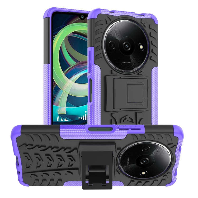 Tire Texture TPU + PC Phone Case with Holder, For Xiaomi Redmi A3 4G, For Xiaomi Redmi Note 13 4G...