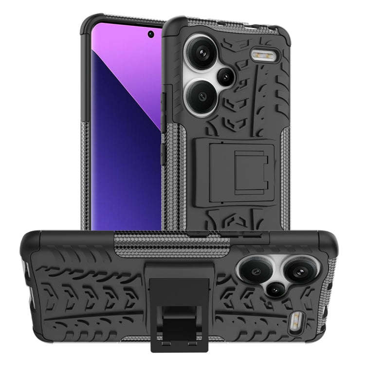 Tire Texture TPU + PC Phone Case with Holder, For Xiaomi Redmi Note 13 4G, For Xiaomi Redmi Note ...