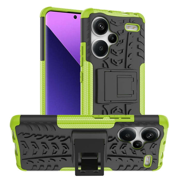 Tire Texture TPU + PC Phone Case with Holder, For Xiaomi Redmi Note 13 4G, For Xiaomi Redmi Note ...