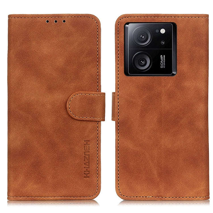 KHAZNEH Retro Texture Flip Leather Phone Case, For Xiaomi Redmi Note 13 5G Global, For Xiaomi Red...