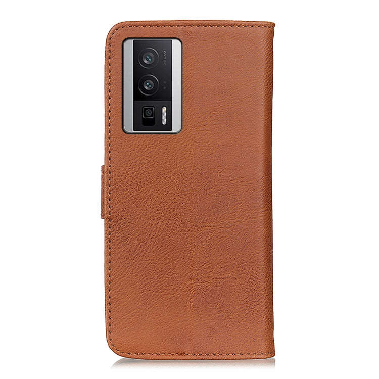 KHAZNEH Cowhide Texture Horizontal Flip Leather Phone Case, For Xiaomi Poco F5 Pro/Redmi K60/K60 Pro