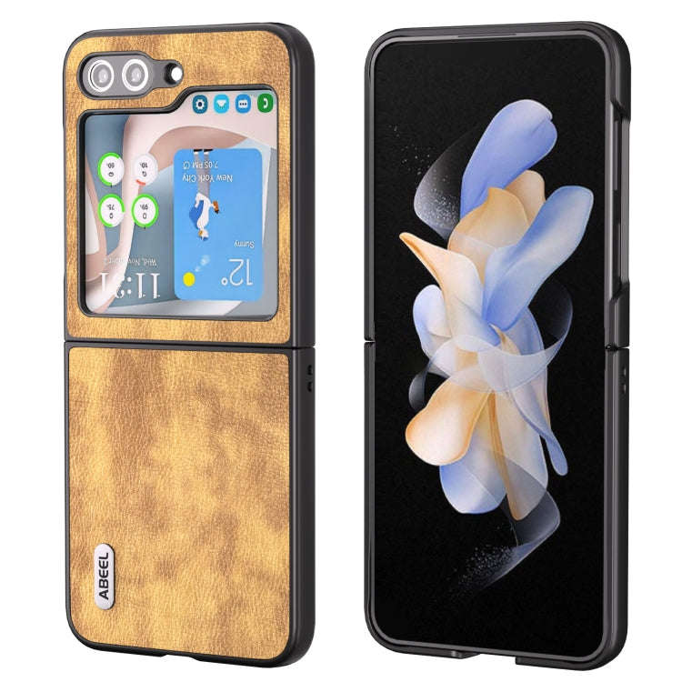 ABEEL Retro Litchi Texture PU Phone Case, For Samsung Galaxy Z Flip5, For Samsung Galaxy Z Fold5