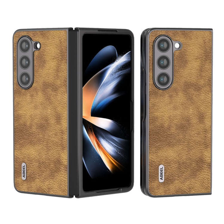 ABEEL Retro Litchi Texture PU Phone Case, For Samsung Galaxy Z Flip5, For Samsung Galaxy Z Fold5