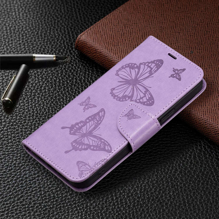 Two Butterflies Embossing Leather Phone Case, For Xiaomi Poco F5 5G / Redmi Note 12 Turbo, For Xi...