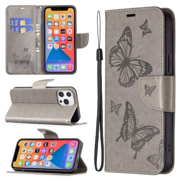 Two Butterflies Embossing Leather Phone Case, For Xiaomi Poco F5 5G / Redmi Note 12 Turbo, For Xi...
