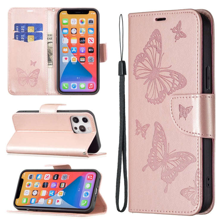 Two Butterflies Embossing Leather Phone Case, For Xiaomi Poco F5 5G / Redmi Note 12 Turbo, For Xi...