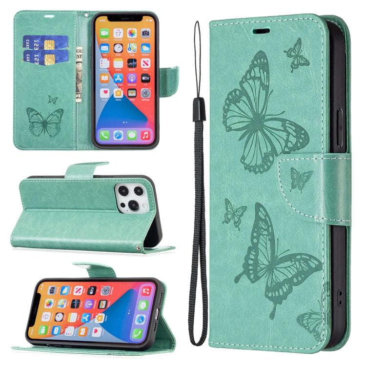 Two Butterflies Embossing Leather Phone Case, For Xiaomi Poco F5 5G / Redmi Note 12 Turbo, For Xi...
