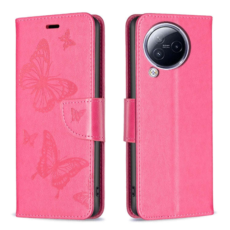 Two Butterflies Embossing Leather Phone Case, For Xiaomi Poco F5 5G / Redmi Note 12 Turbo, For Xi...