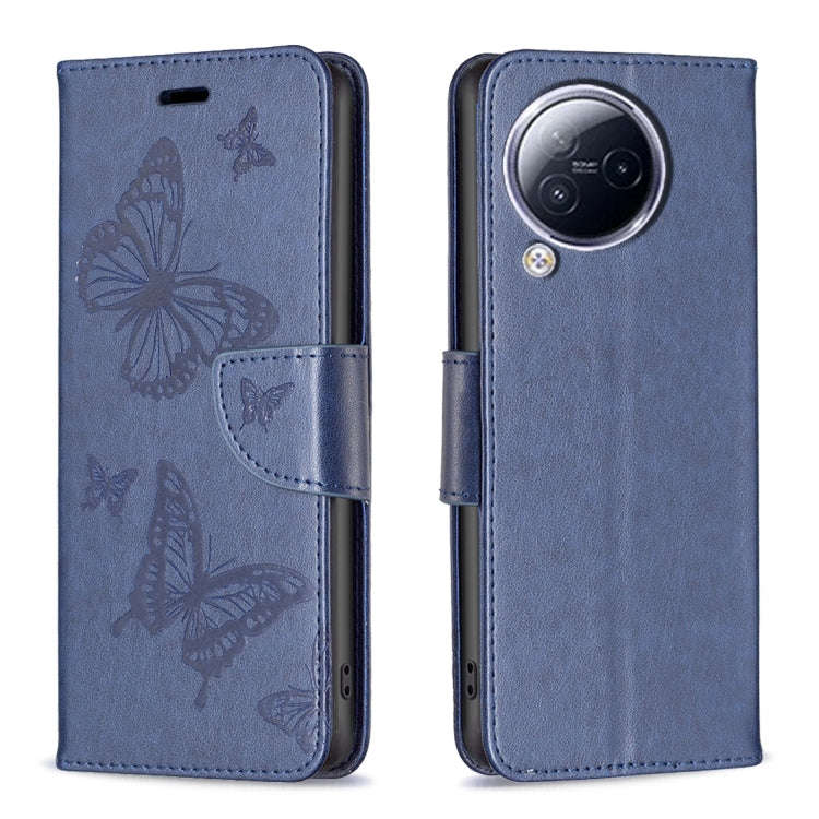 Two Butterflies Embossing Leather Phone Case, For Xiaomi Poco F5 5G / Redmi Note 12 Turbo, For Xi...