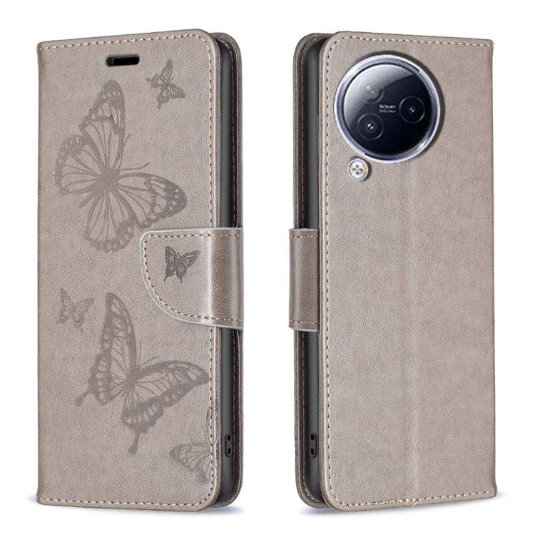 Two Butterflies Embossing Leather Phone Case, For Xiaomi Poco F5 5G / Redmi Note 12 Turbo, For Xi...