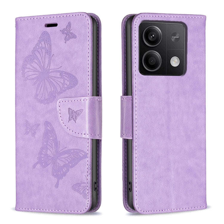 Two Butterflies Embossing Leather Phone Case, For Xiaomi Redmi Note 13 Pro 4G Global, For Xiaomi ...