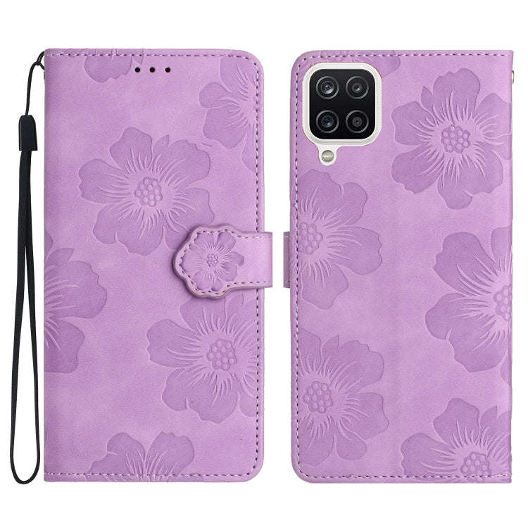 Flower Embossing Pattern Leather Phone Case, For Samsung Galaxy A12, For Samsung Galaxy A13 4G, F...