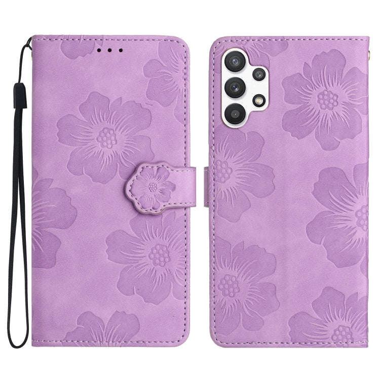 Flower Embossing Pattern Leather Phone Case, For Samsung Galaxy A12, For Samsung Galaxy A13 4G, F...