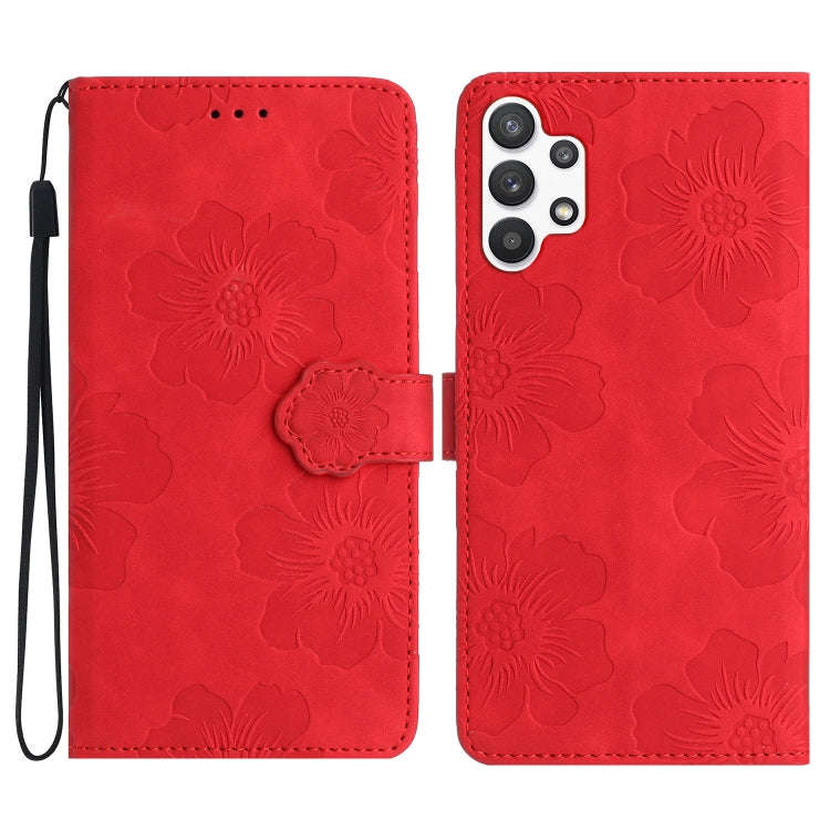 Flower Embossing Pattern Leather Phone Case, For Samsung Galaxy A12, For Samsung Galaxy A13 4G, F...