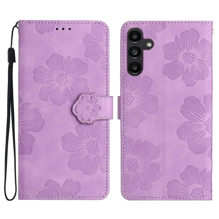 Flower Embossing Pattern Leather Phone Case, For Samsung Galaxy A12, For Samsung Galaxy A13 4G, F...
