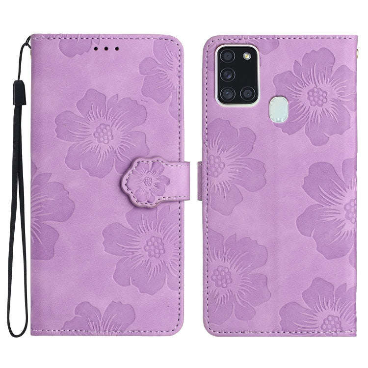 Flower Embossing Pattern Leather Phone Case, For Samsung Galaxy A12, For Samsung Galaxy A13 4G, F...
