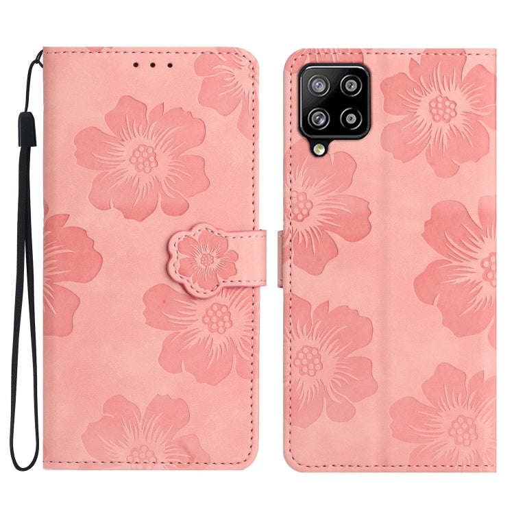 Flower Embossing Pattern Leather Phone Case, For Samsung Galaxy A12, For Samsung Galaxy A13 4G, F...