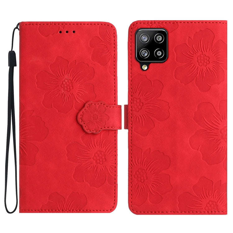 Flower Embossing Pattern Leather Phone Case, For Samsung Galaxy A12, For Samsung Galaxy A13 4G, F...