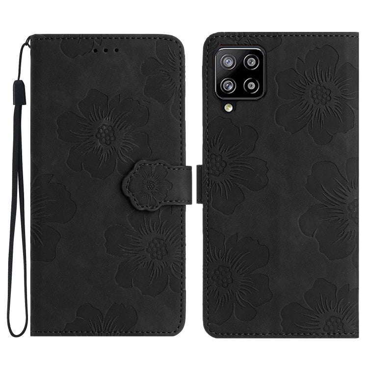 Flower Embossing Pattern Leather Phone Case, For Samsung Galaxy A12, For Samsung Galaxy A13 4G, F...