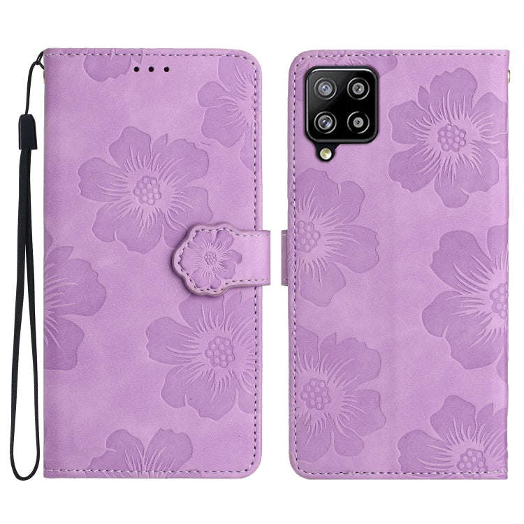 Flower Embossing Pattern Leather Phone Case, For Samsung Galaxy A42 5G, For Samsung Galaxy A50, F...