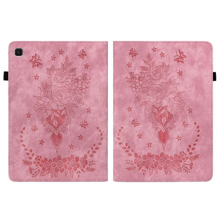 Butterfly Rose Embossed Leather Tablet Case, For Samsung Galaxy A7 Lite T220 / T225, For Samsung ...