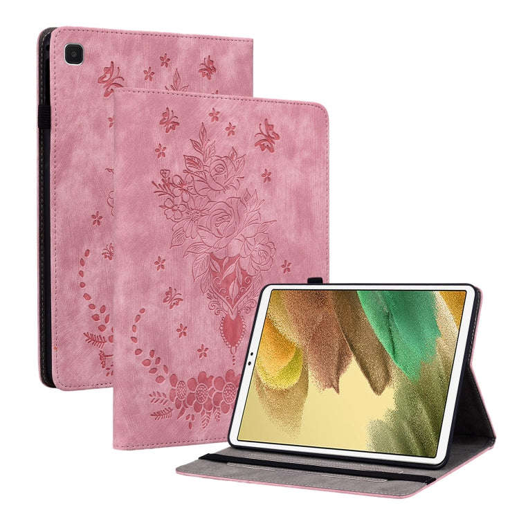 Butterfly Rose Embossed Leather Tablet Case, For Samsung Galaxy A7 Lite T220 / T225, For Samsung ...