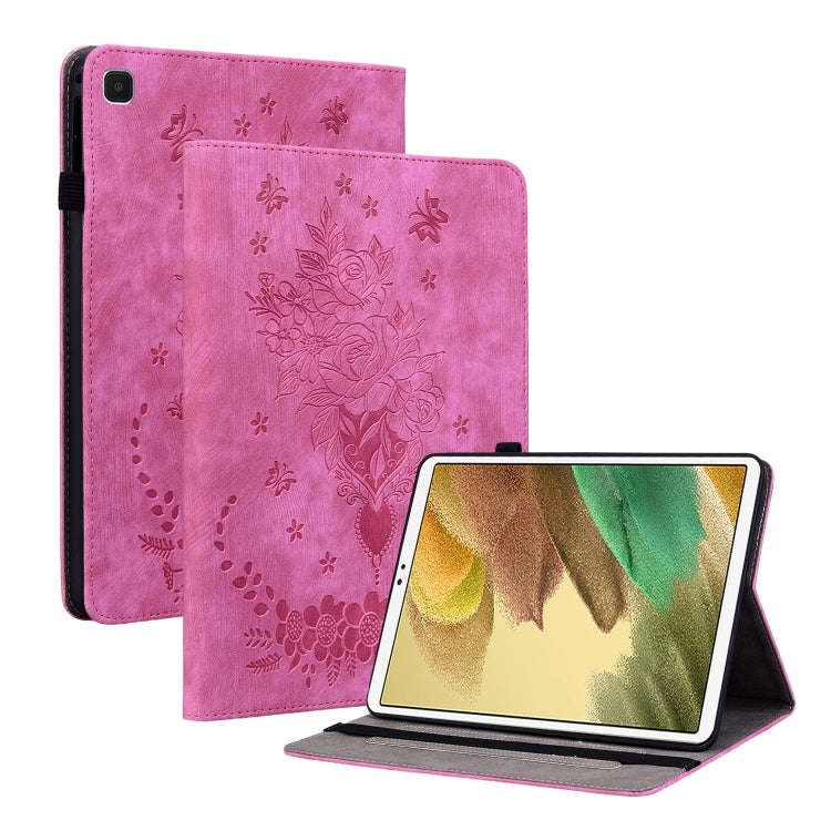 Butterfly Rose Embossed Leather Tablet Case, For Samsung Galaxy A7 Lite T220 / T225, For Samsung ...