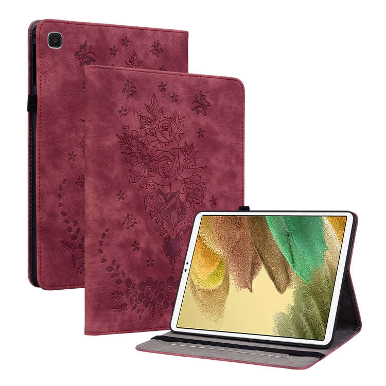 Butterfly Rose Embossed Leather Tablet Case, For Samsung Galaxy A7 Lite T220 / T225, For Samsung ...