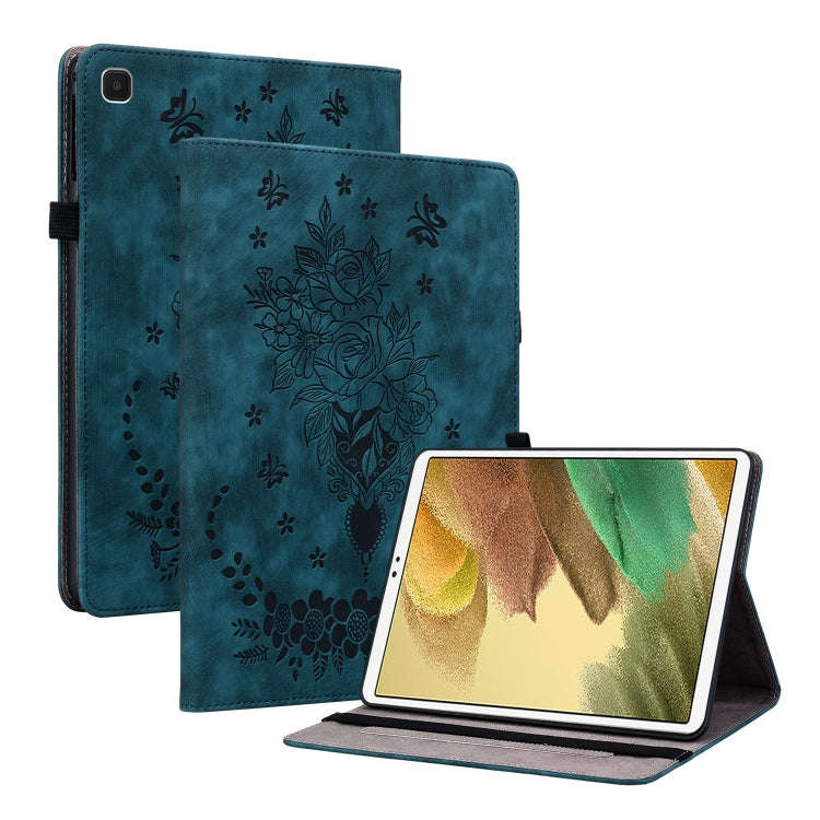 Butterfly Rose Embossed Leather Tablet Case, For Samsung Galaxy A7 Lite T220 / T225, For Samsung ...