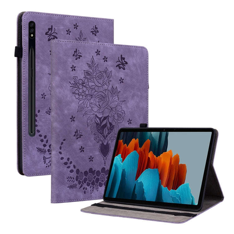 Butterfly Rose Embossed Leather Tablet Case, For Galaxy Tab S12+, For Samsung Galaxy Tab S11, For...