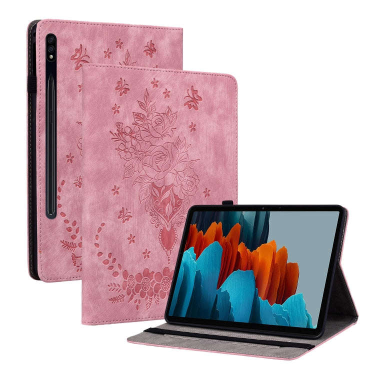 Butterfly Rose Embossed Leather Tablet Case, For Galaxy Tab S12+, For Samsung Galaxy Tab S11, For...