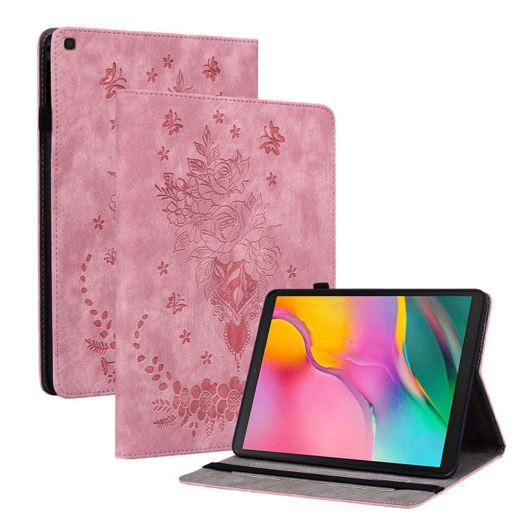 Butterfly Rose Embossed Leather Tablet Case, For Samsung Galaxy A7 Lite T220 / T225, For Samsung ...