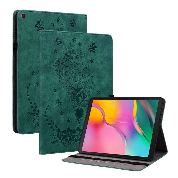 Butterfly Rose Embossed Leather Tablet Case, For Samsung Galaxy A7 Lite T220 / T225, For Samsung ...