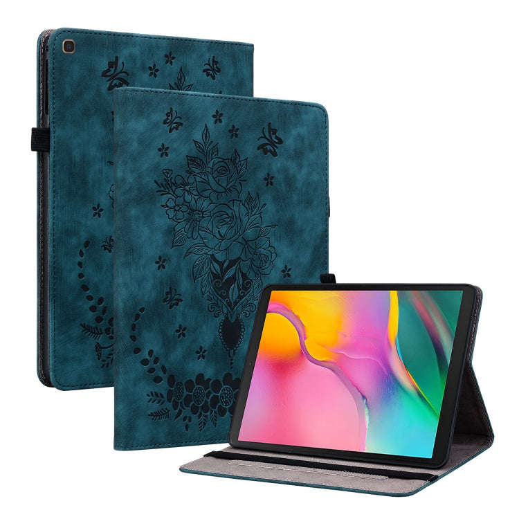 Butterfly Rose Embossed Leather Tablet Case, For Samsung Galaxy A7 Lite T220 / T225, For Samsung ...