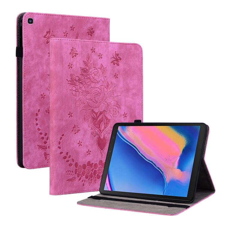 Butterfly Rose Embossed Leather Tablet Case, For Samsung Galaxy A7 Lite T220 / T225, For Samsung ...