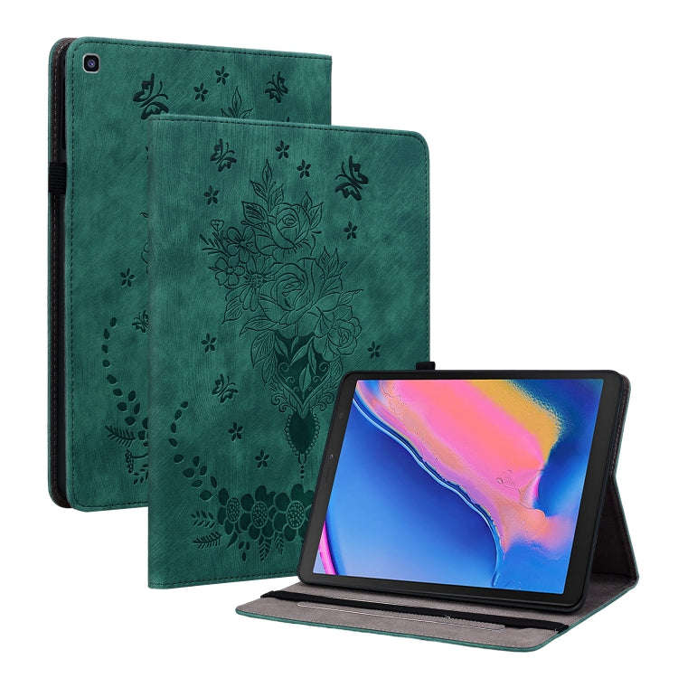 Butterfly Rose Embossed Leather Tablet Case, For Samsung Galaxy A7 Lite T220 / T225, For Samsung ...
