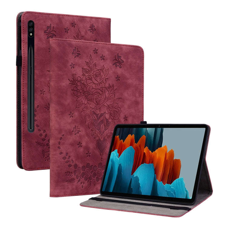 Butterfly Rose Embossed Leather Tablet Case, For Galaxy Tab S12+, For Samsung Galaxy Tab S11, For...