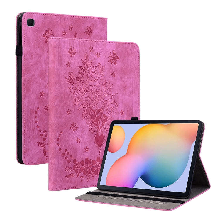 Butterfly Rose Embossed Leather Tablet Case, For Samsung Galaxy A7 Lite T220 / T225, For Samsung ...