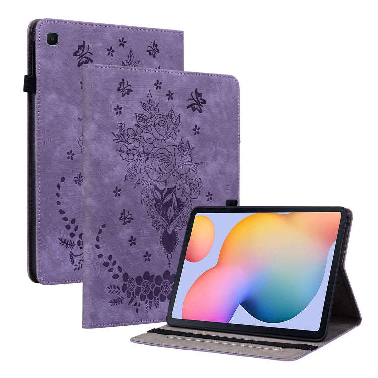 Butterfly Rose Embossed Leather Tablet Case, For Samsung Galaxy A7 Lite T220 / T225, For Samsung ...